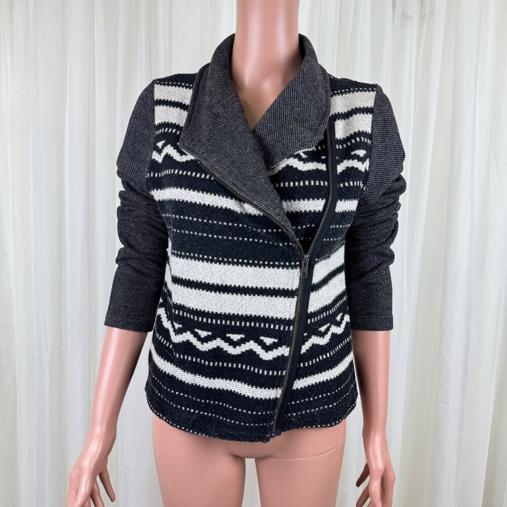 Women's Anthropologie Dolan T-Shirt BlackLetter Jacket Size MD Gray Black - Picture 7 of 15